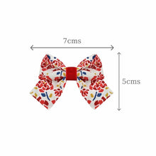 Load image into Gallery viewer, Set of 5 Fabric Resin Bow Hair Clips
