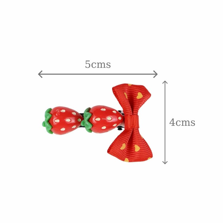 Set of 5 Fabric Resin Bow Hair Clips