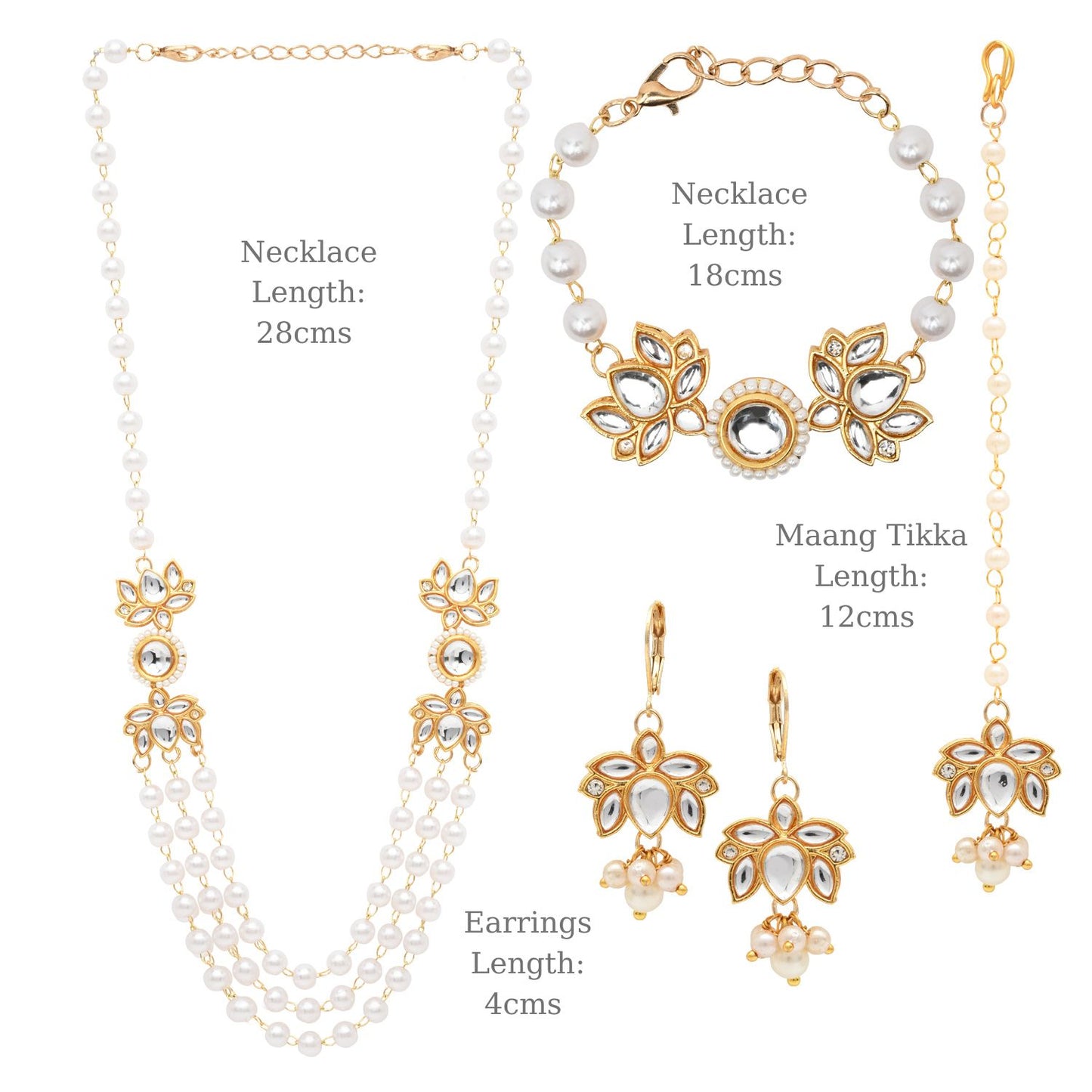 Kundan Lotus Jewellery Set for Girls