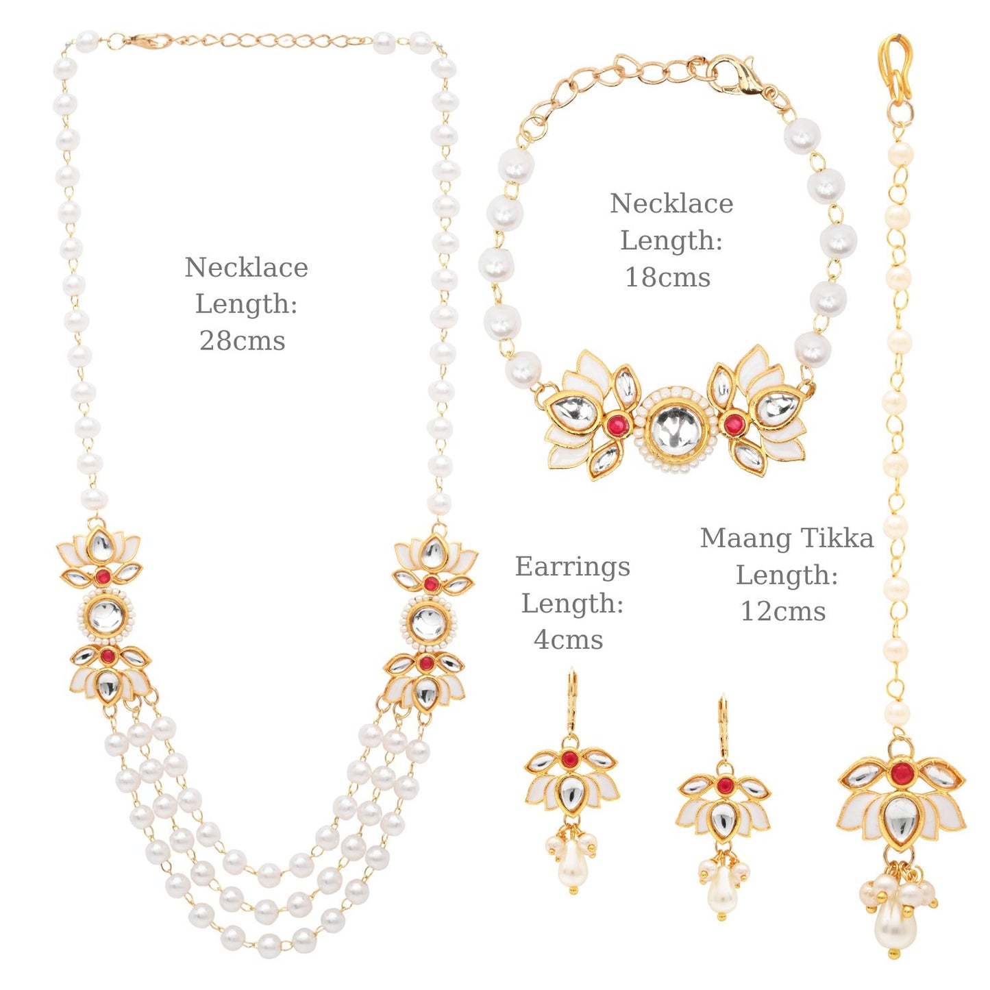 Kundan Lotus Jewellery Set for Girls