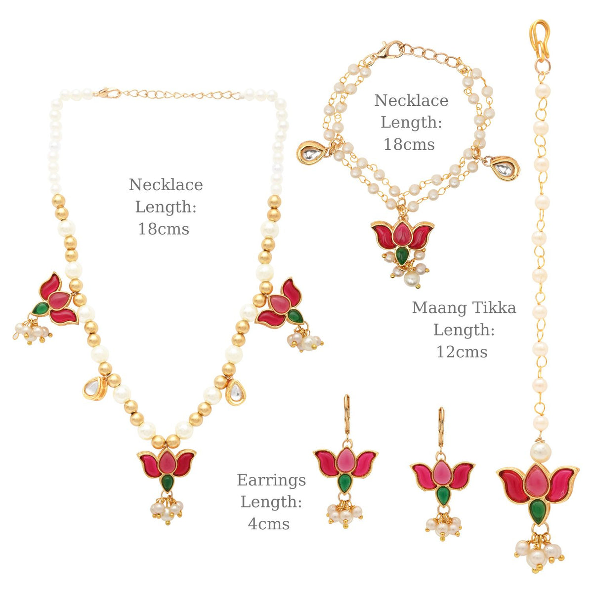 Kundan Lotus Jewellery Set for Girls