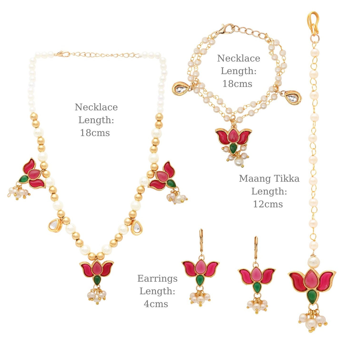 Kundan Lotus Jewellery Set for Girls