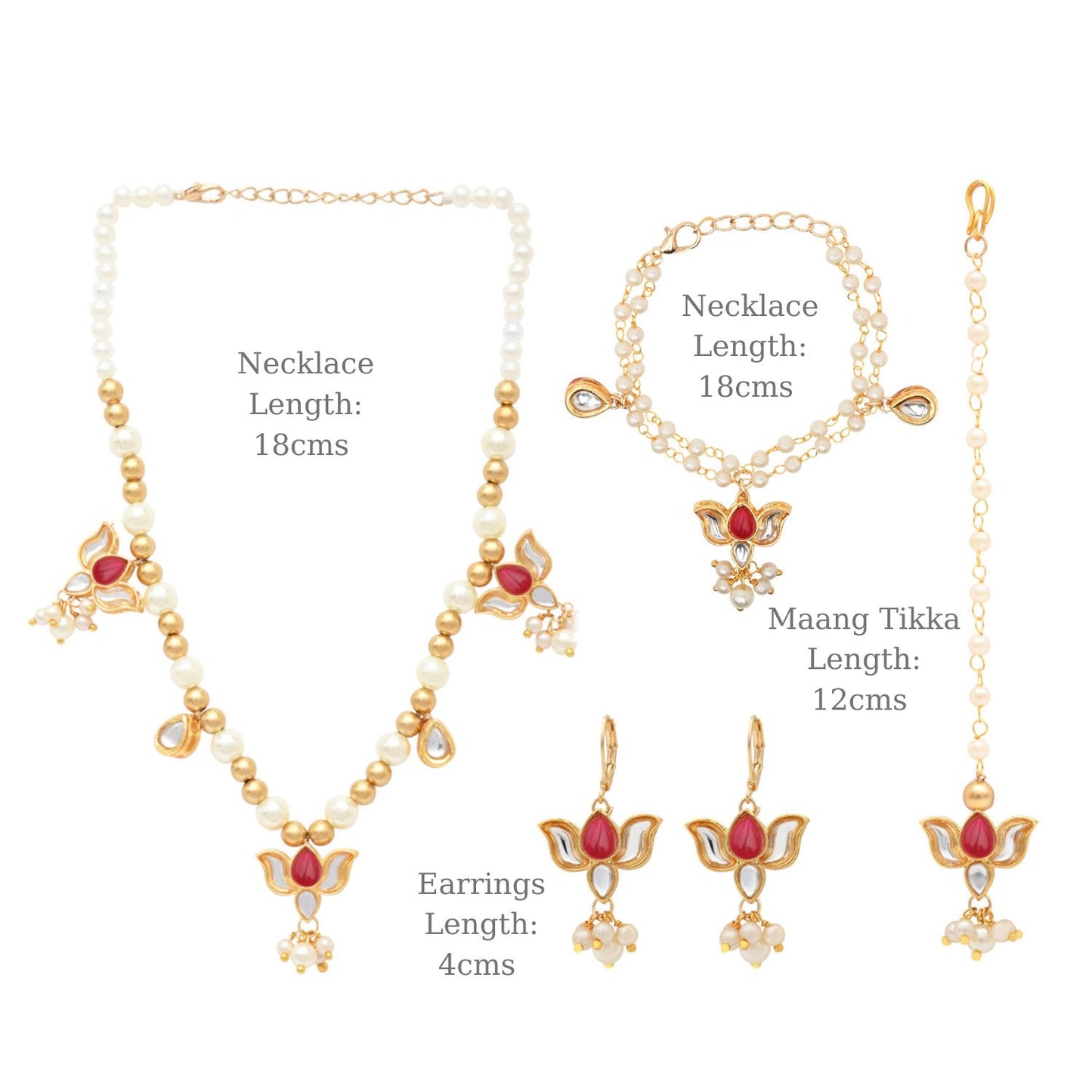 Kundan Lotus Jewellery Set for Girls