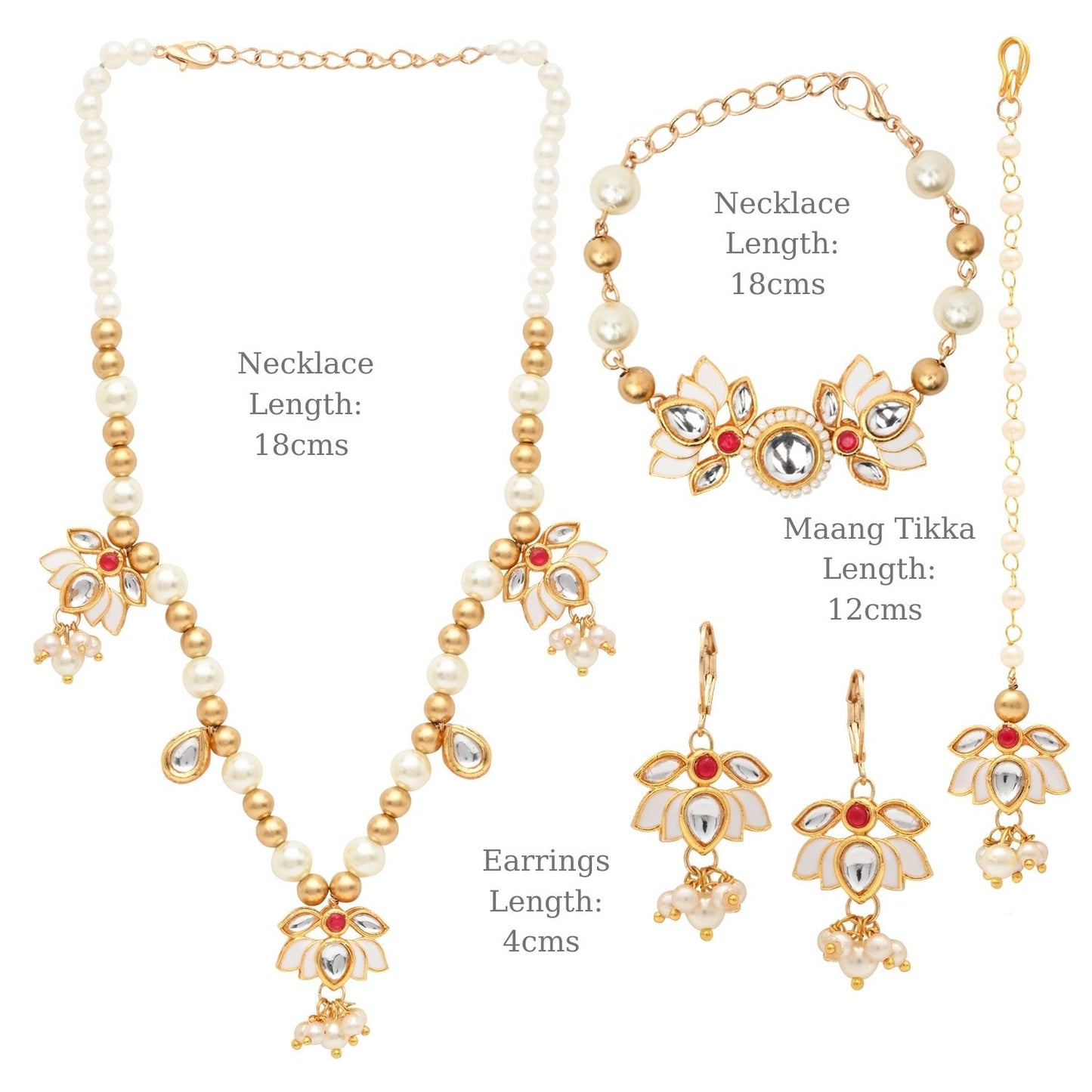 Kundan Lotus Jewellery Set for Girls