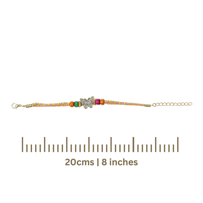 Evil Eye Butterfly Bracelet Rakhi
