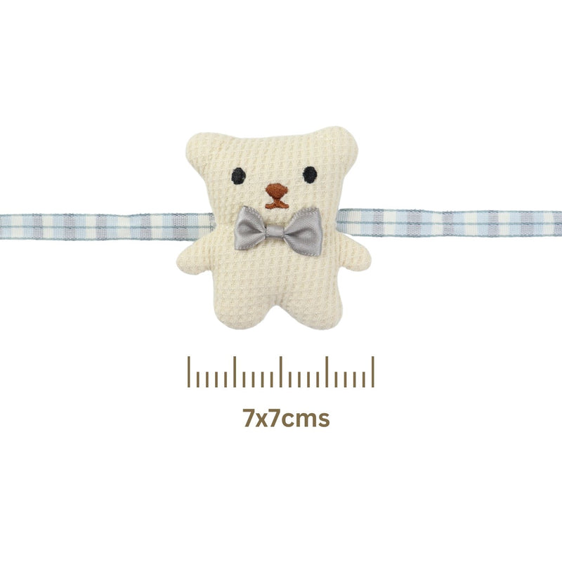 Teddy Bear Plush Toy New Born Kids Rakhi [White]