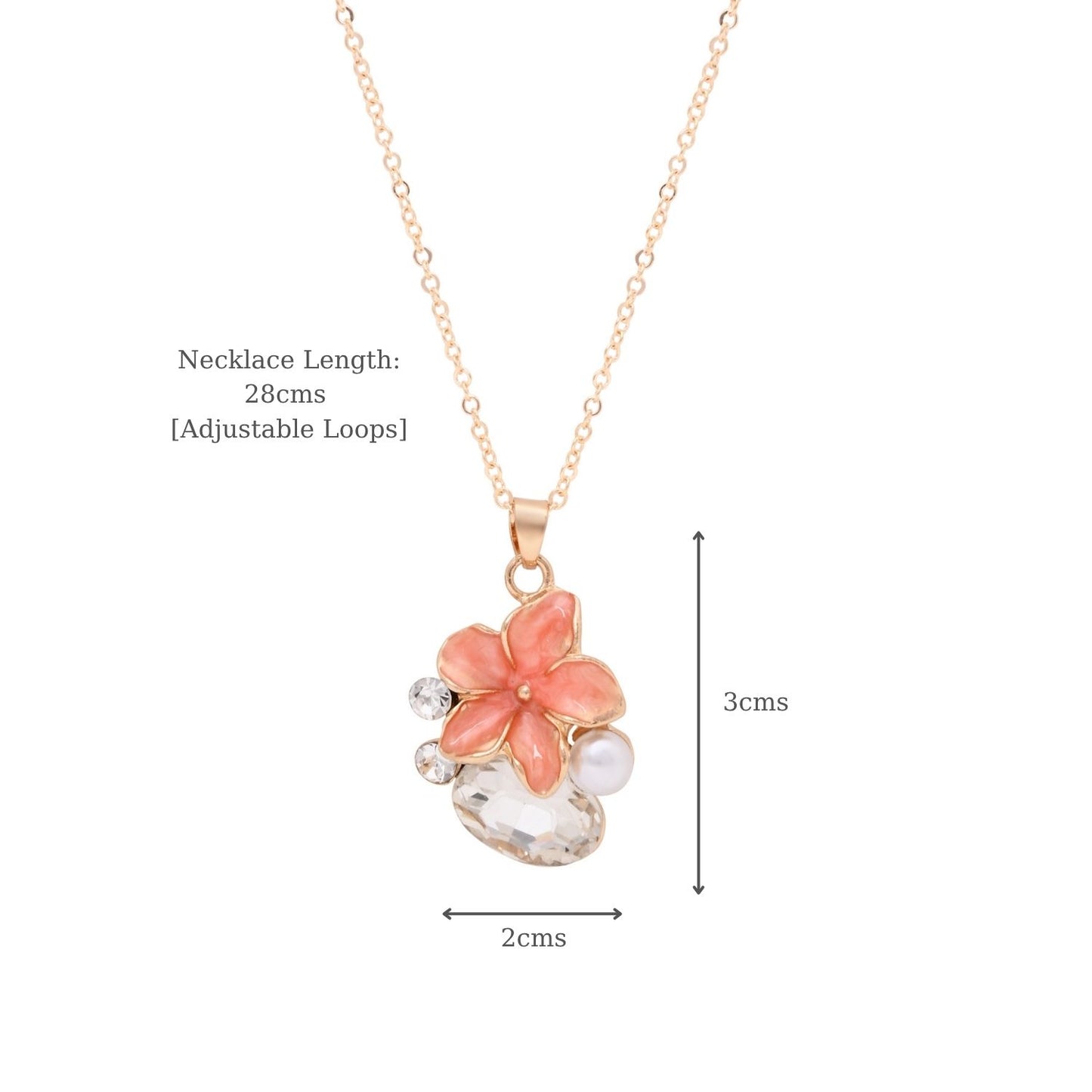 Crystal Teardrop Floral Necklace & Earrings Gift Set for Sister
