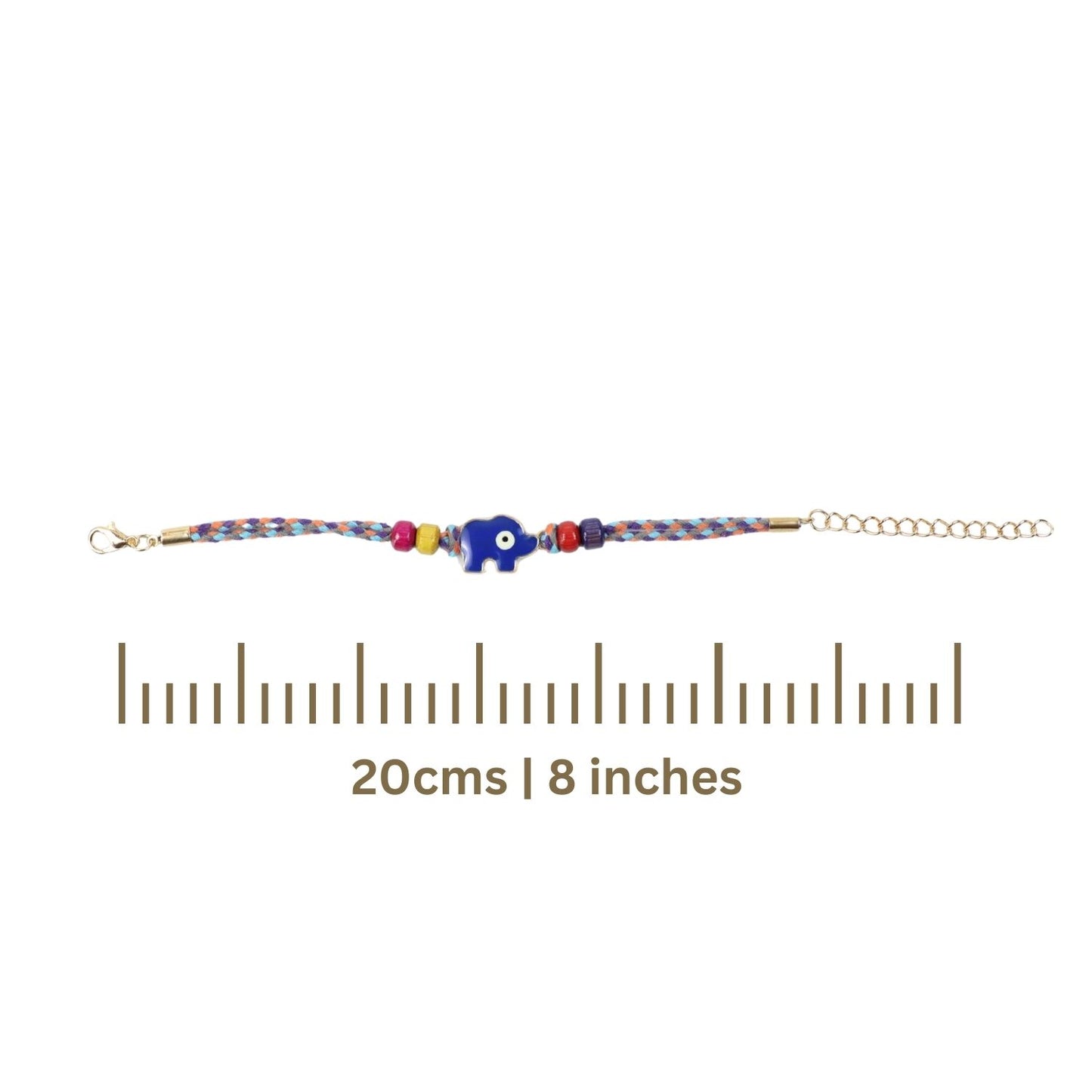 Elephant Evil Eye Weaved Thread Bracelet Rakhi