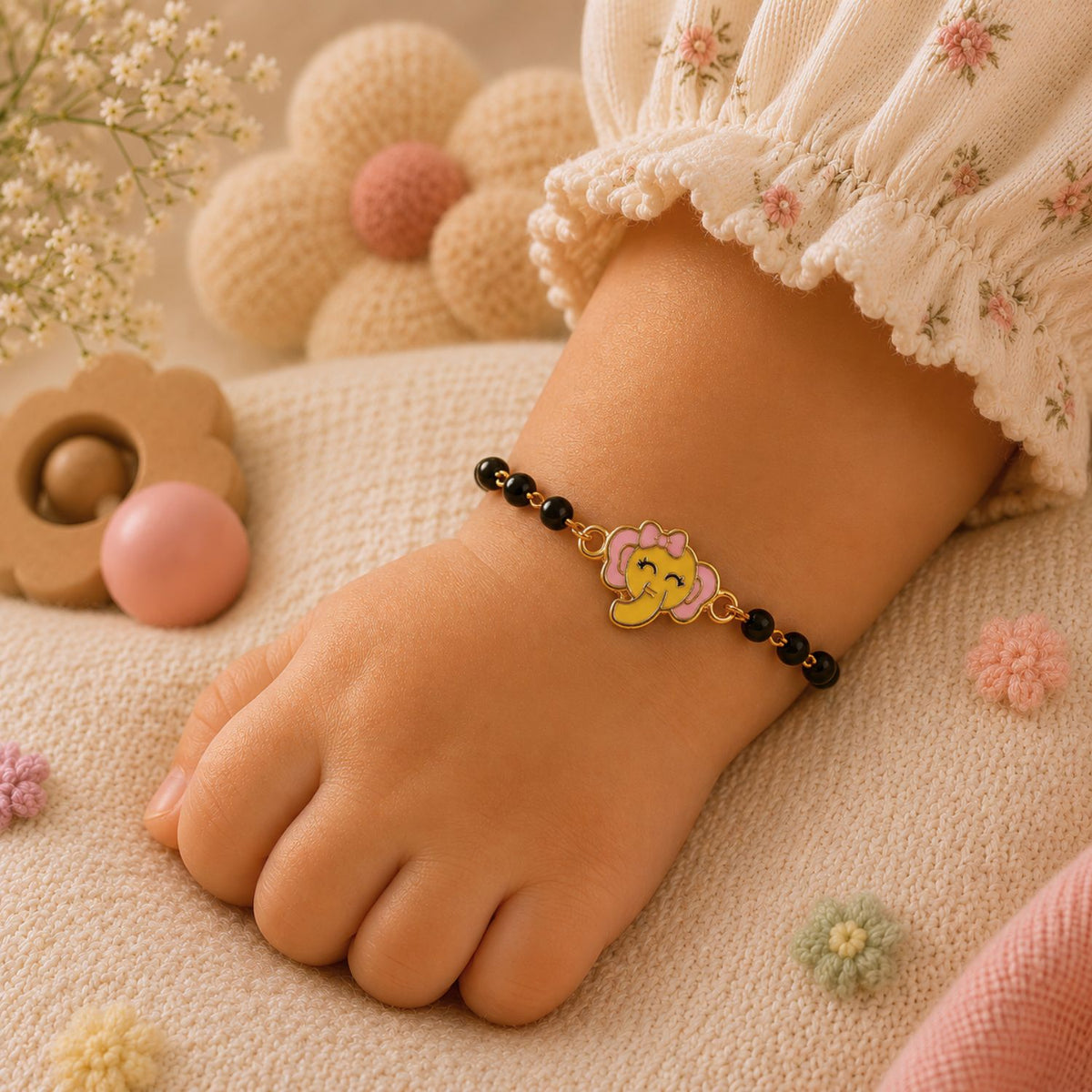 Elephant Charm Nazariya Girls Bracelet Rakhi