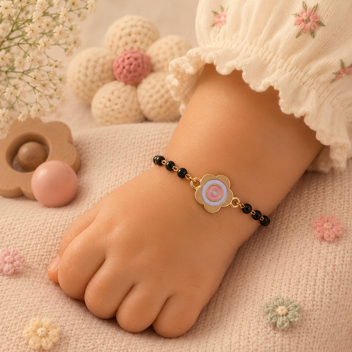 Floral Nazariya Bracelet Rakhi for Girls