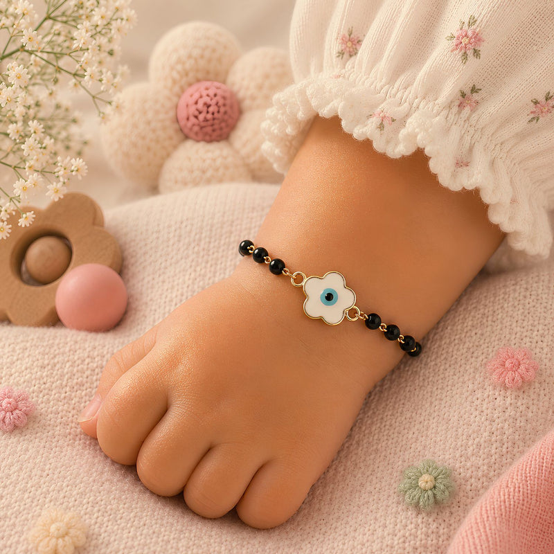 Floral Evil Eye Nazariya Bracelet Rakhi