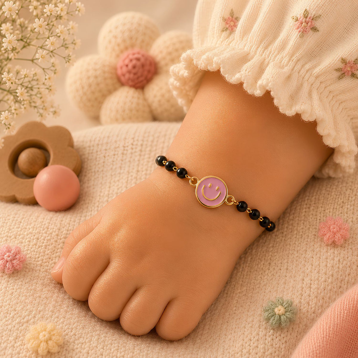 Smiley Nazariya Bracelet Rakhi for Girls