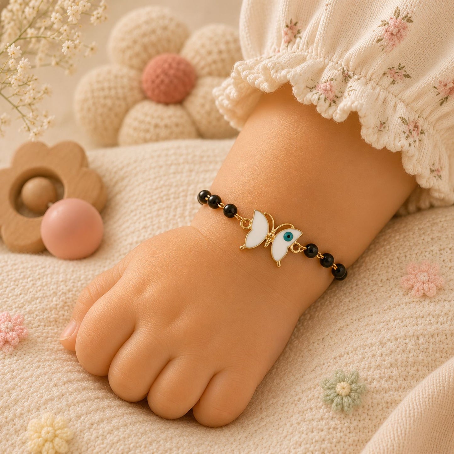 Butterfly Evil Eye Nazariya Bracelet Rakhi