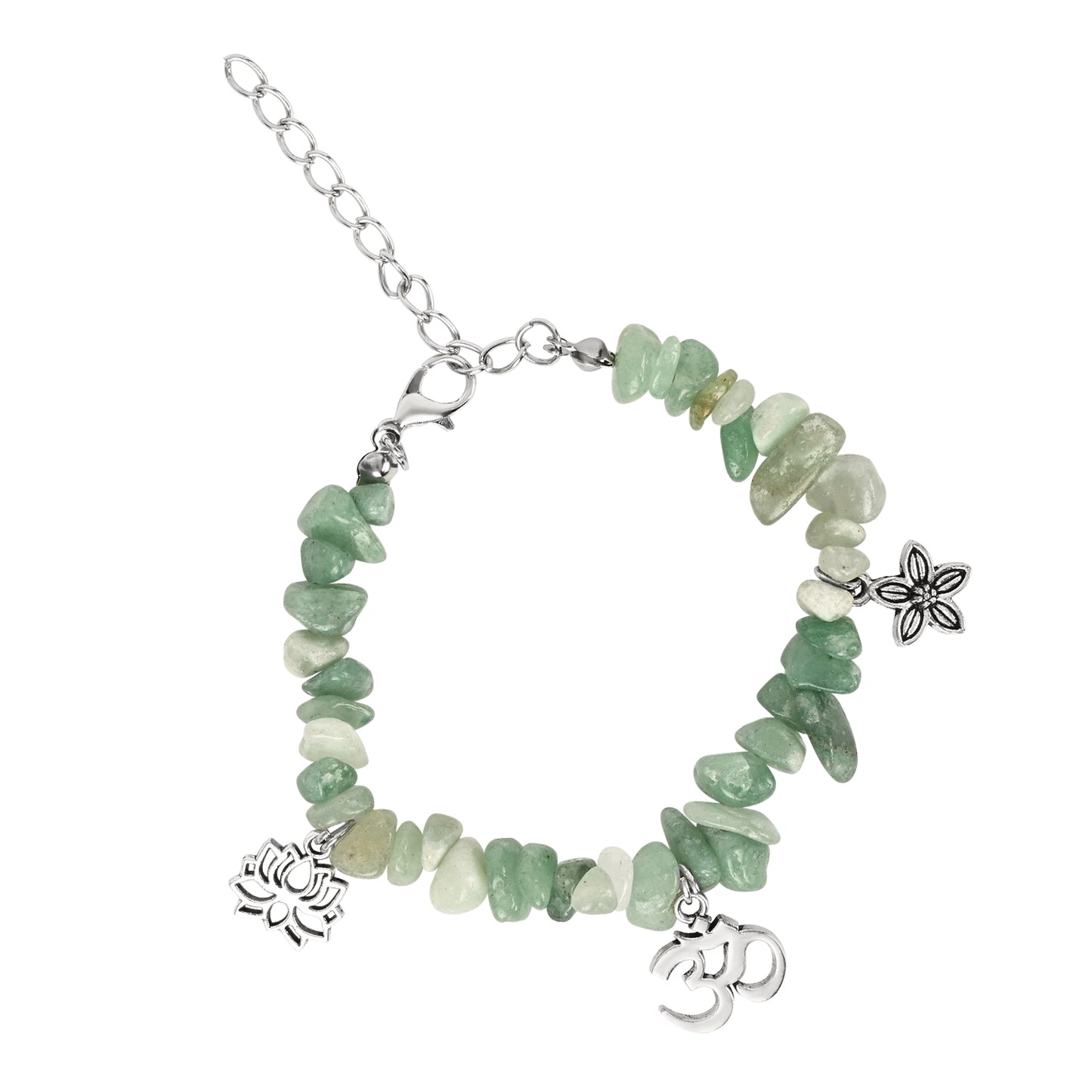 Aventurine Om Bracelet Rakhi Set for Bhai Bhabhi