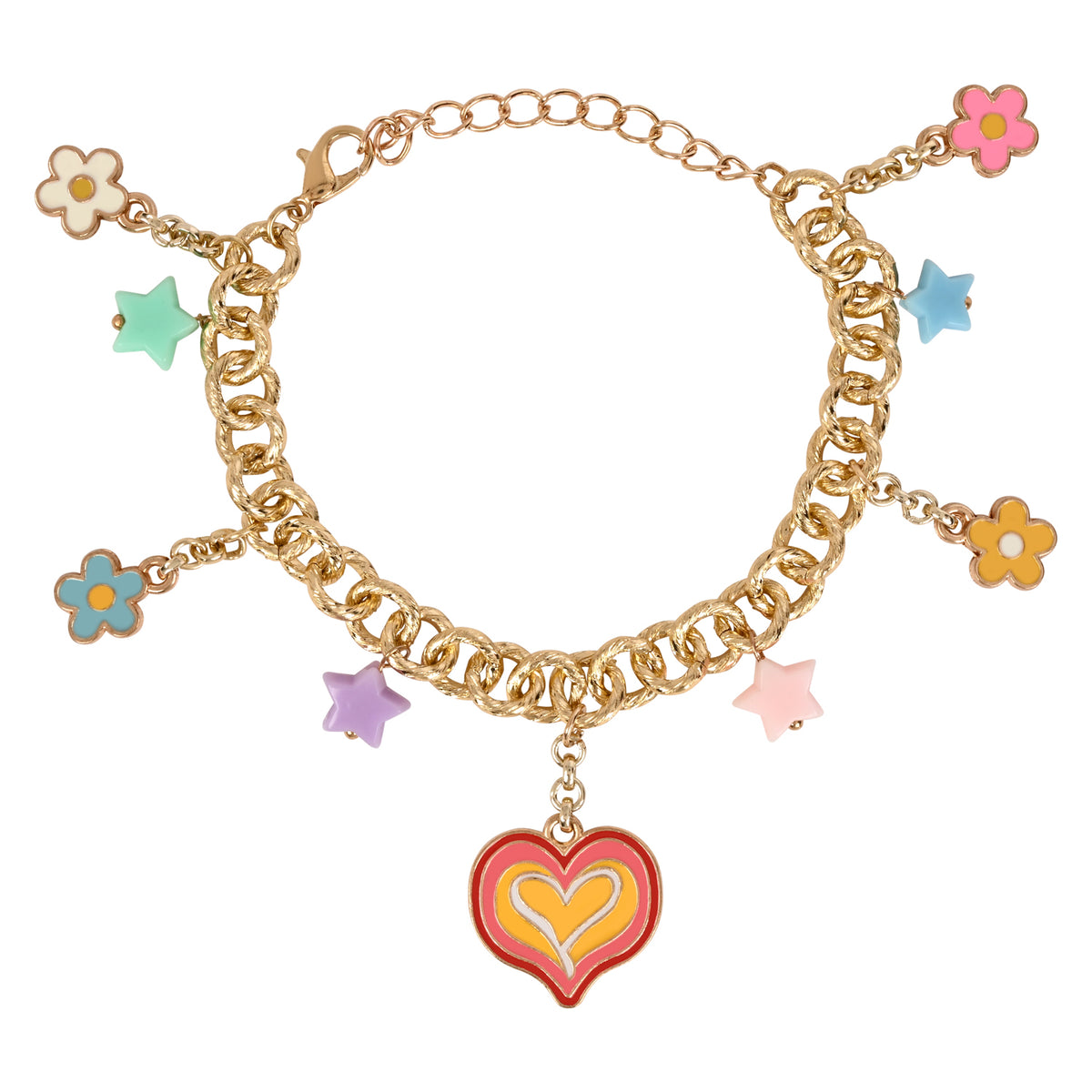 Heart Florals Multi-Charm Kids Bracelet