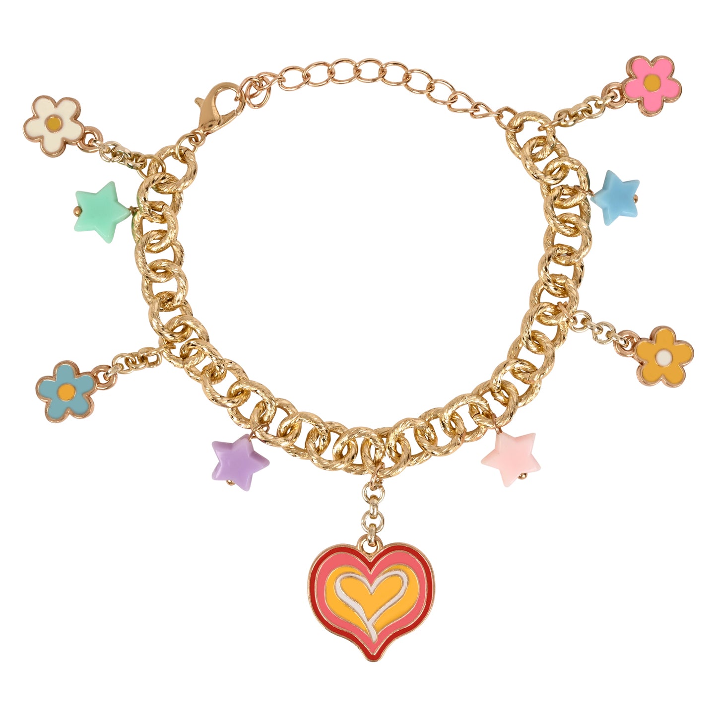 Heart Florals Multi-Charm Kids Bracelet
