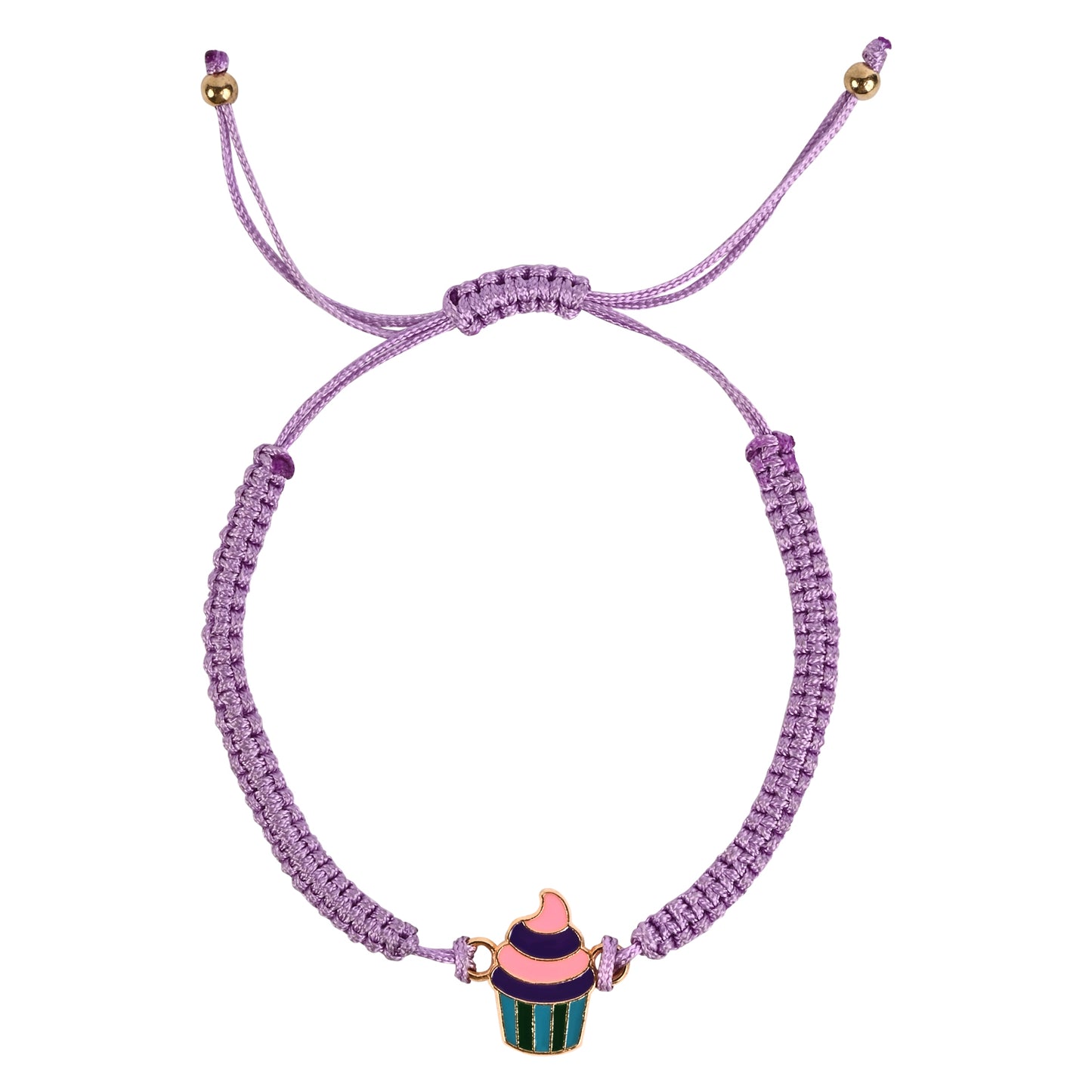 Cupcake Charm Thread Work Girls Bracelet Rakhi