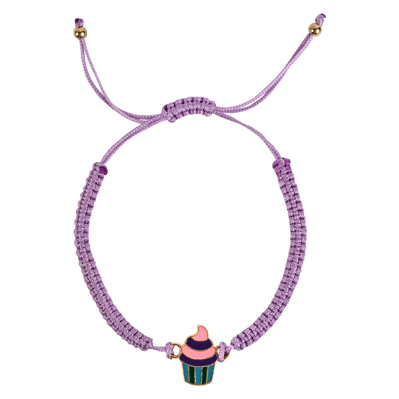 Cupcake Charm Thread Work Girls Bracelet Rakhi