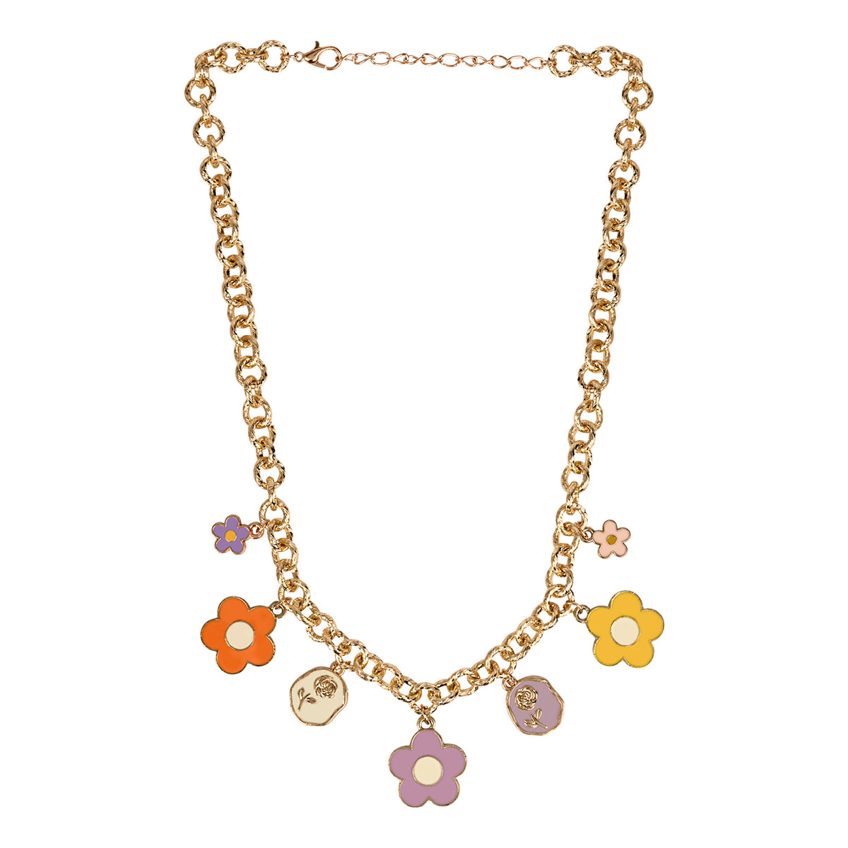 Floral Multi-Charm Necklace