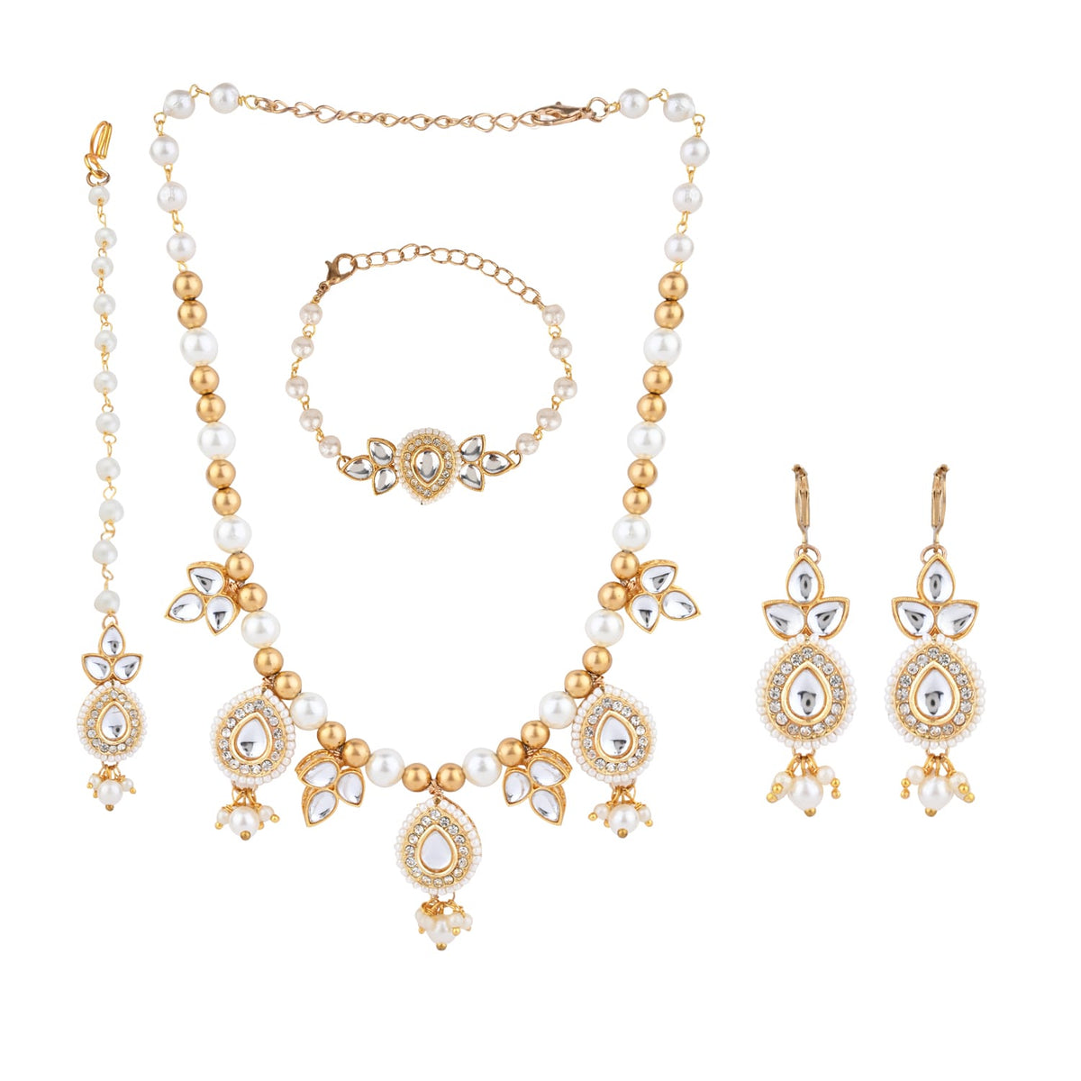 Kundan Stone Ethnic Jewellery Set for Girls