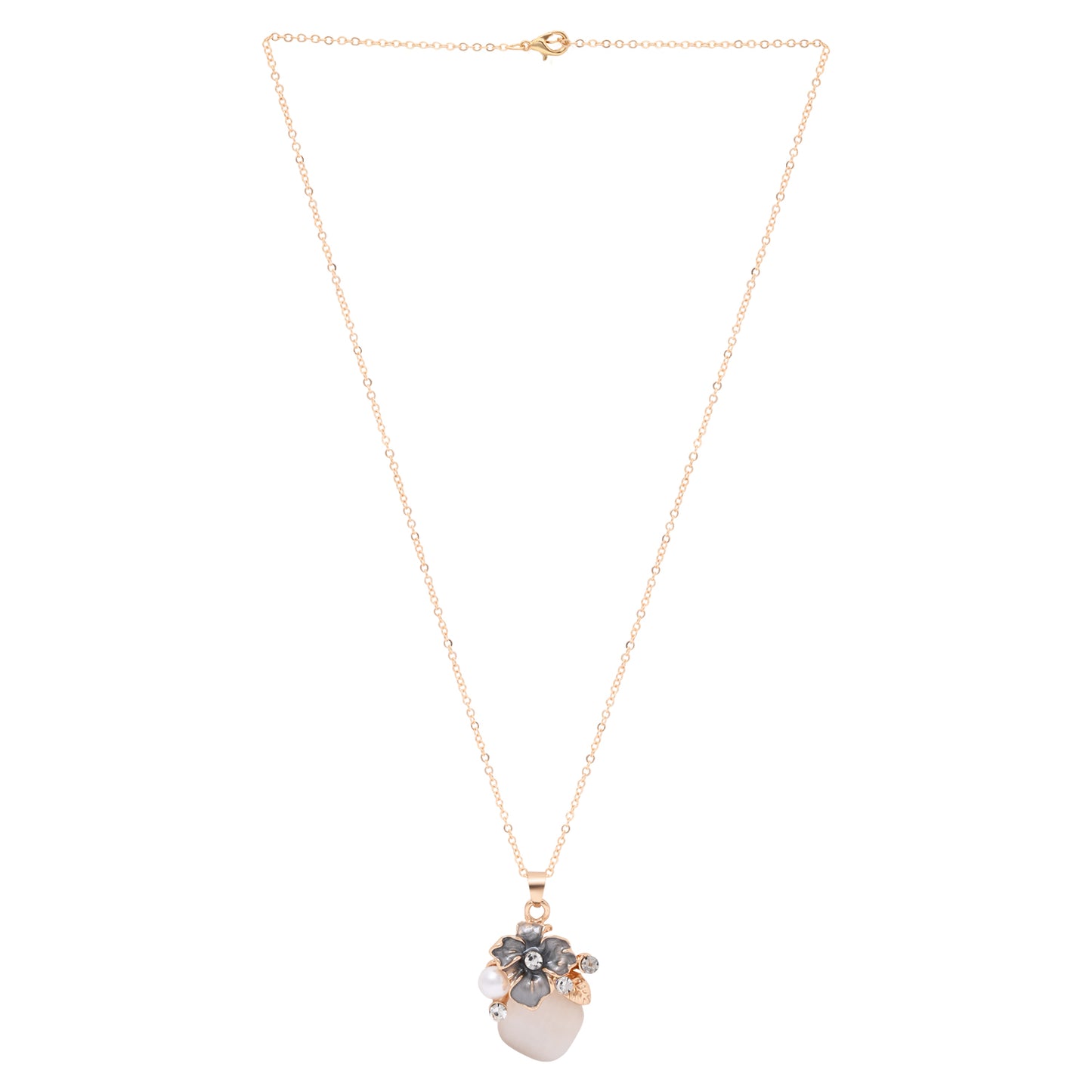 Floral Teardrop Crystal Necklace & Earrings Gift Set for Sister