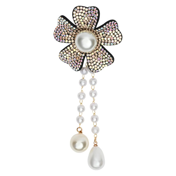 Glitter Pearl Floral Beaded Hair Clip