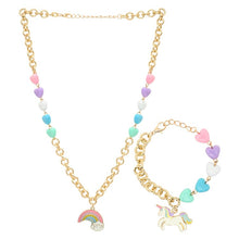 Load image into Gallery viewer, Unicorn Rainbow Charm Necklace Jewellery Set
