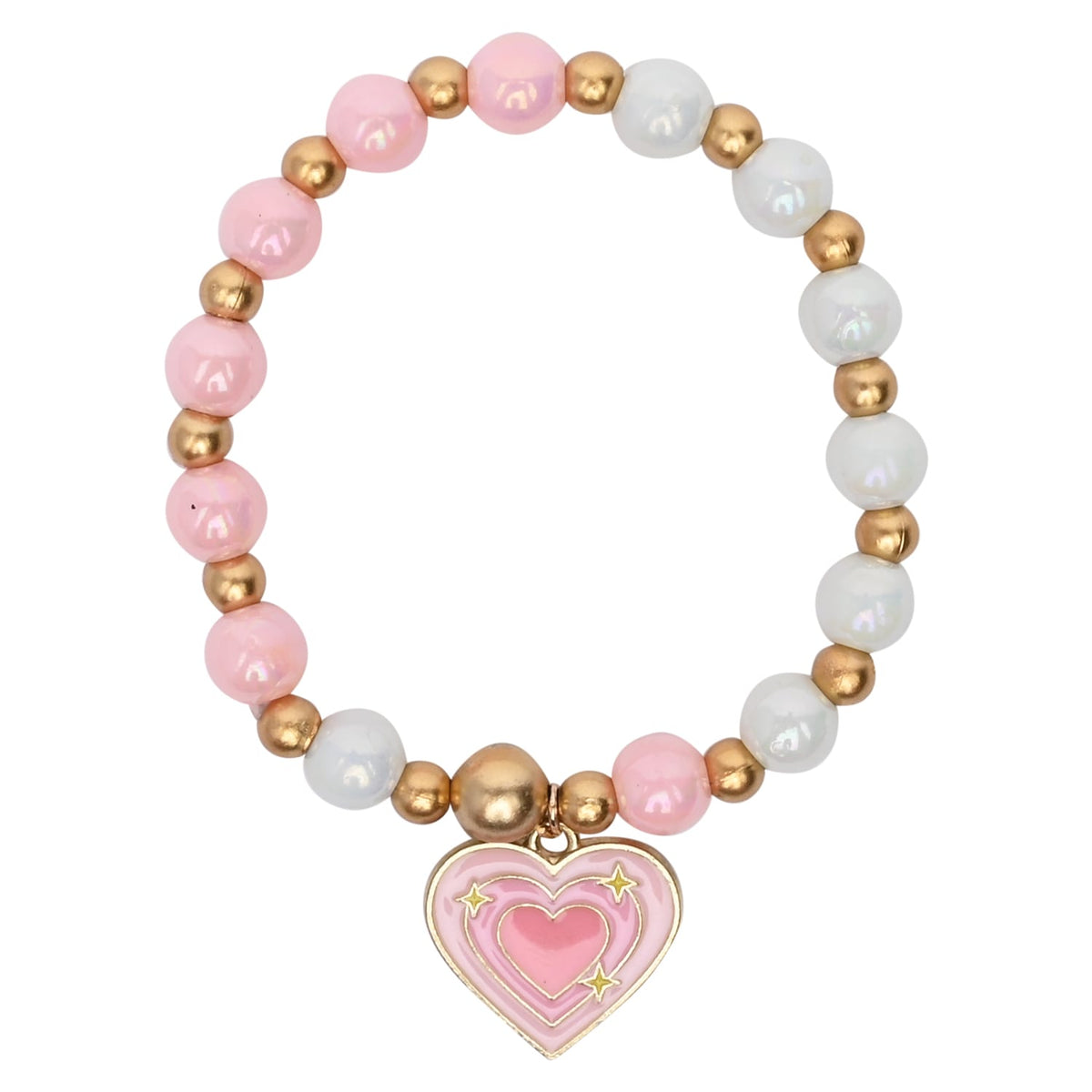 Heart Charm Beaded Bracelet