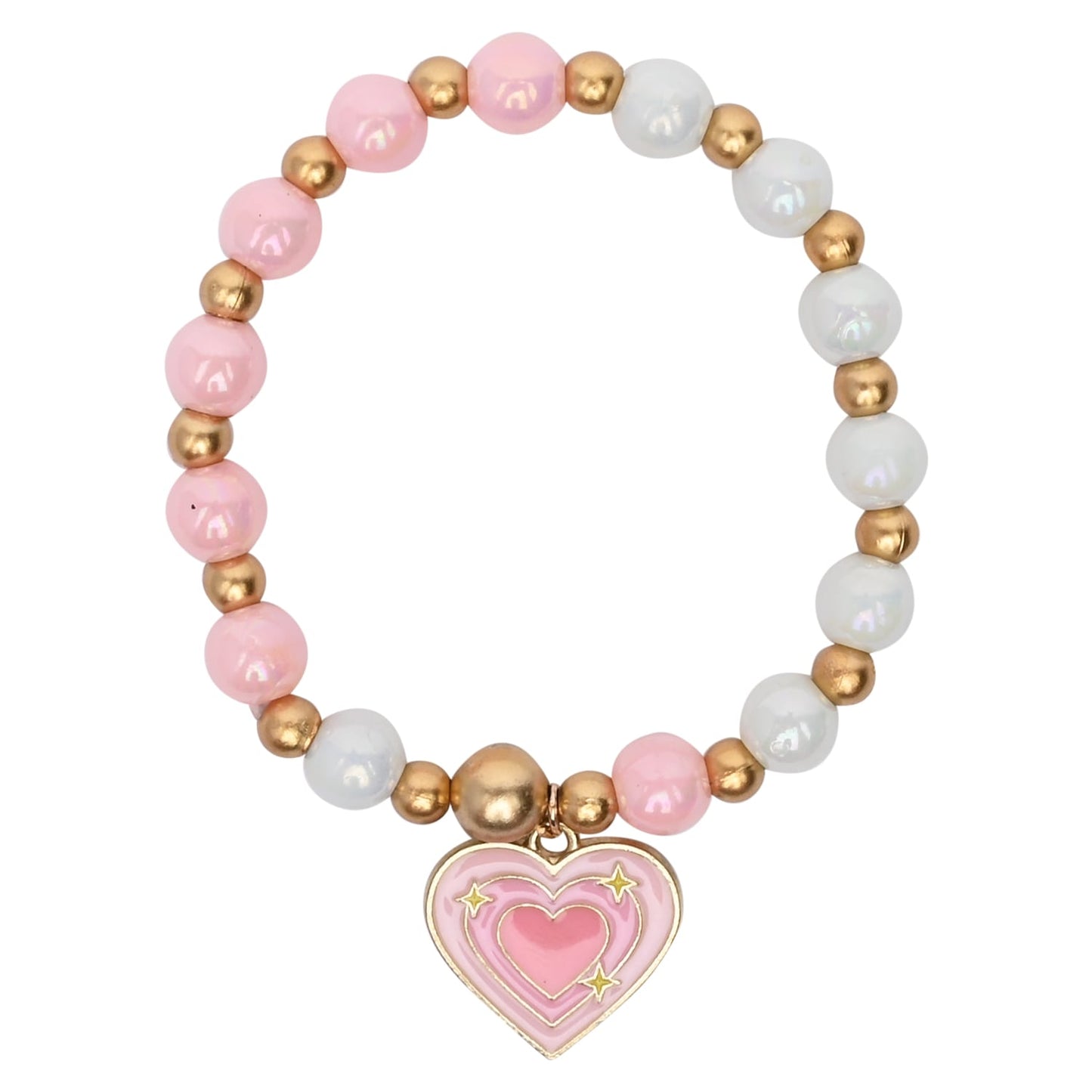 Heart Charm Beaded Bracelet