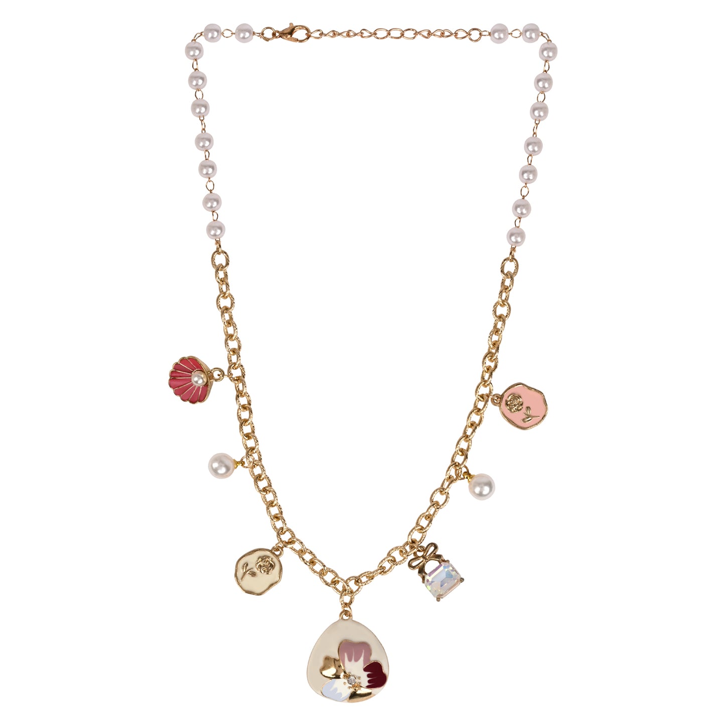 Floral Multi Charm Necklace