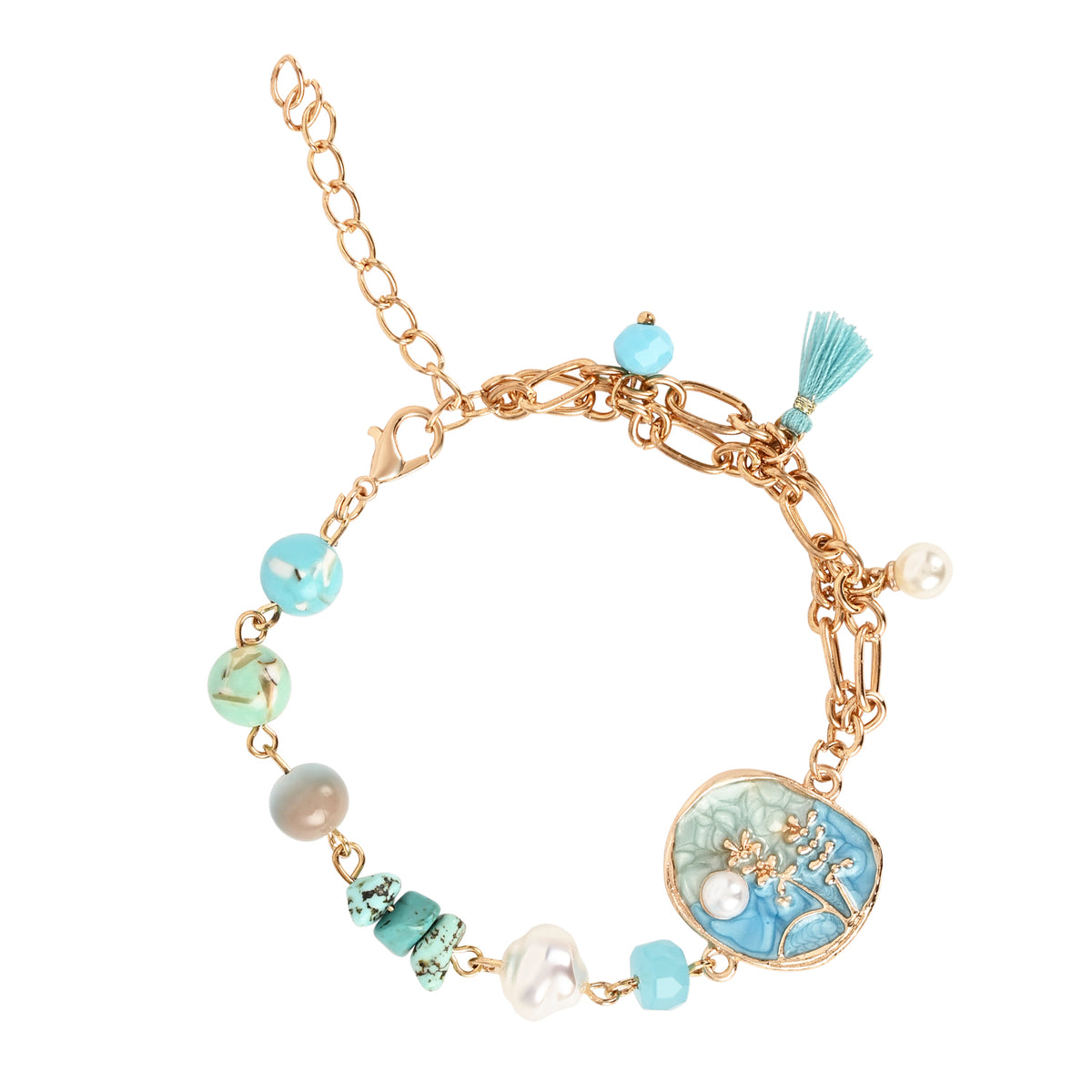 Floral Charm Bracelet Rakhi Set for Bhai Bhabhi