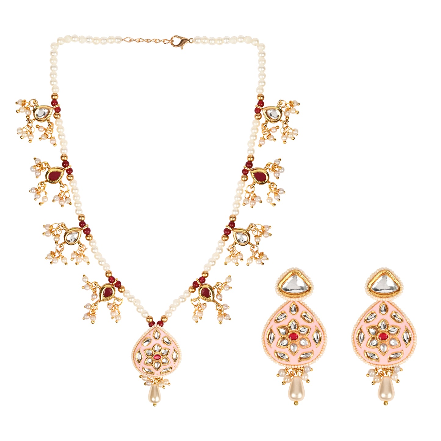 Kundan Mina Stone Jewellery Set for Girls