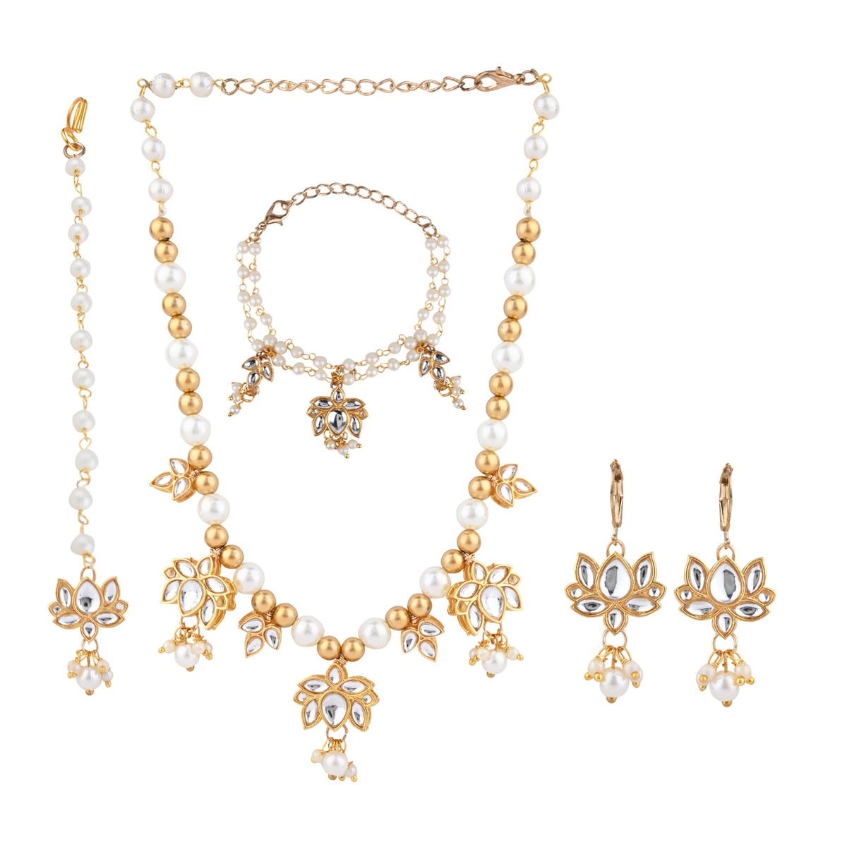 Kundan Stone Ethnic Jewellery Set for Girls