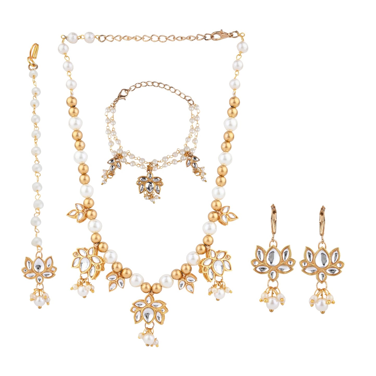 Kundan Stone Ethnic Jewellery Set for Girls