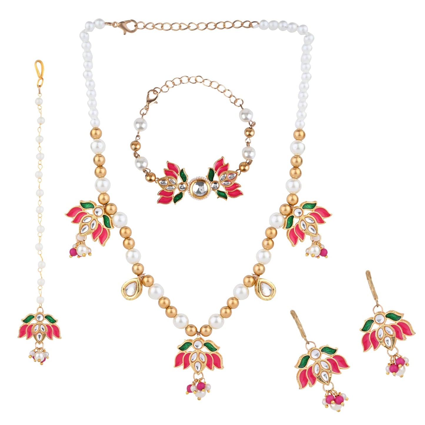 Kundan Stone Ethnic Jewellery Set for Girls
