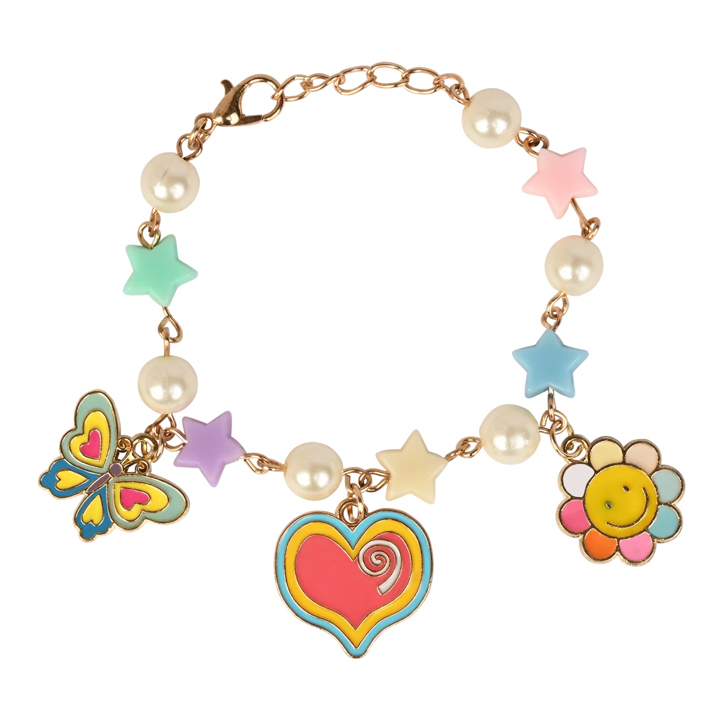 Butterfly Heart Multi-Charm Kids Bracelet