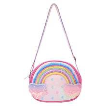 Load image into Gallery viewer, Rainbow Hearts Glitter Sequin Sling Bag - Pink
