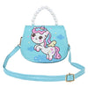 Unicorn Sling Bag with Beaded Handle - Blue