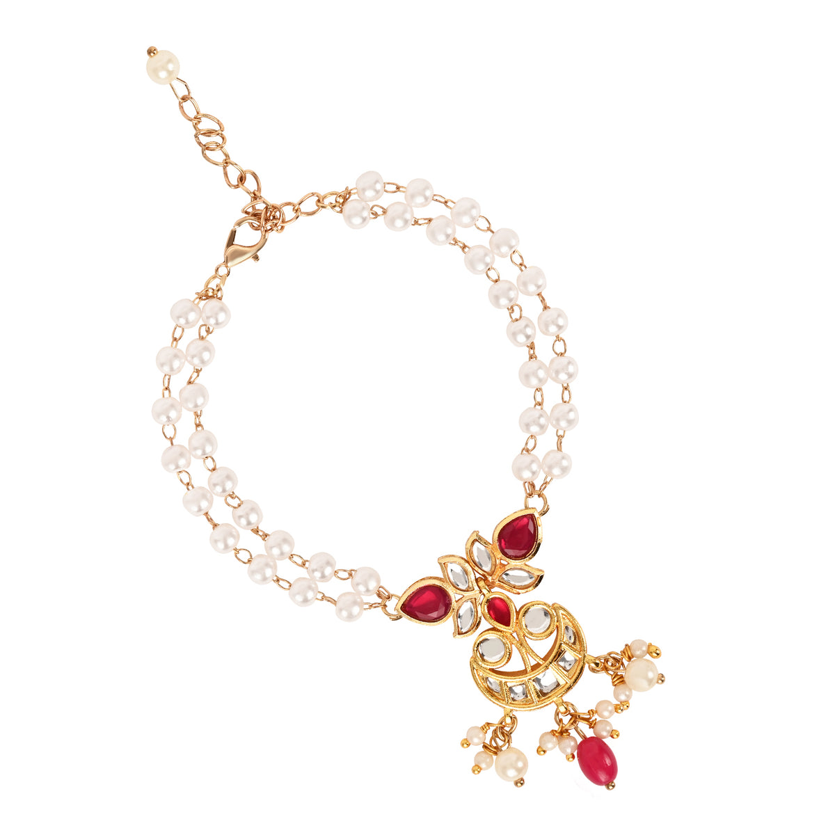 Kundan Bracelet Rakhi Set for Bhai Bhabhi