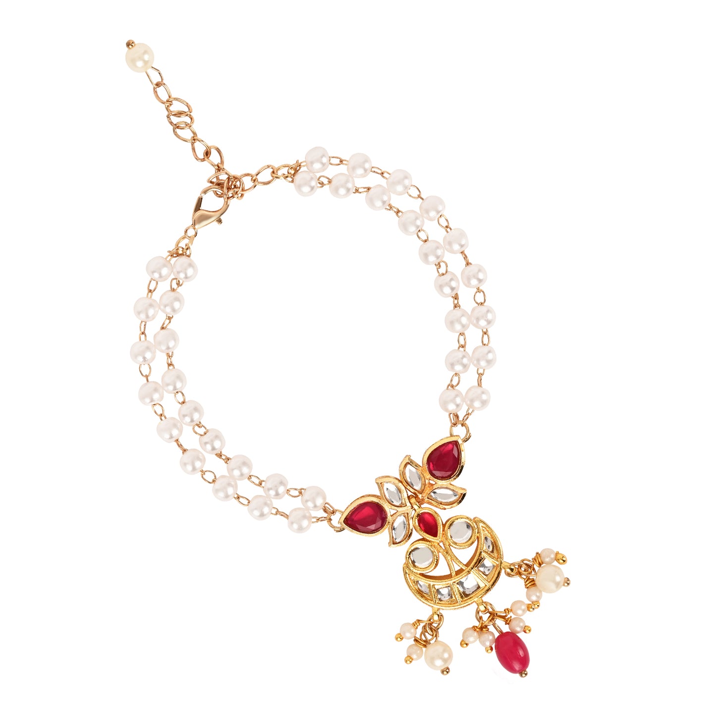 Kundan Bracelet Rakhi Set for Bhai Bhabhi