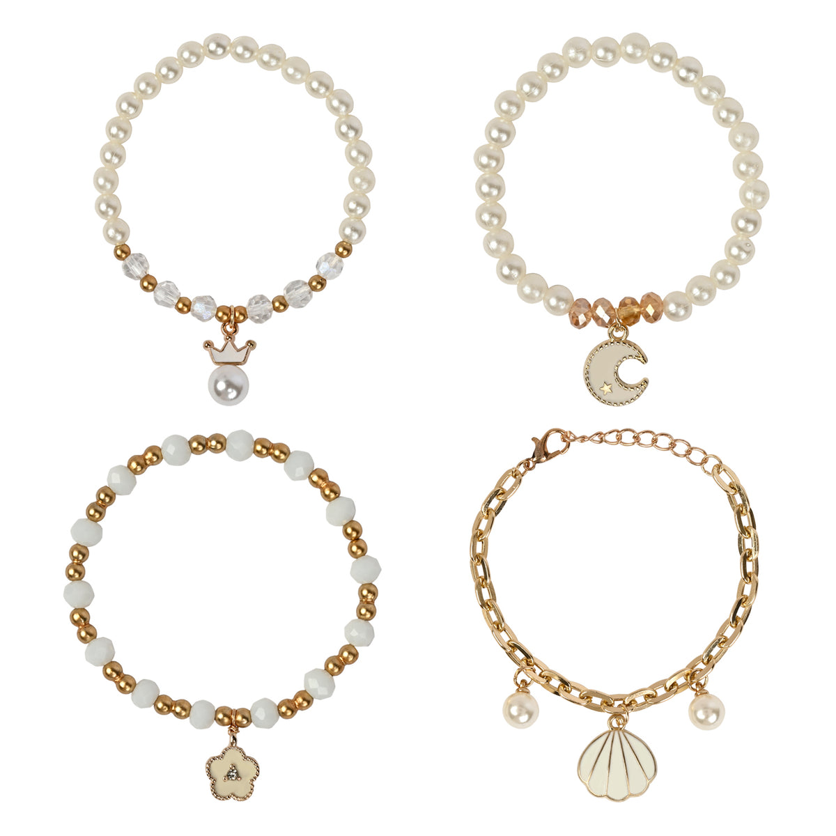 Moon Charm Bracelet Set of 4