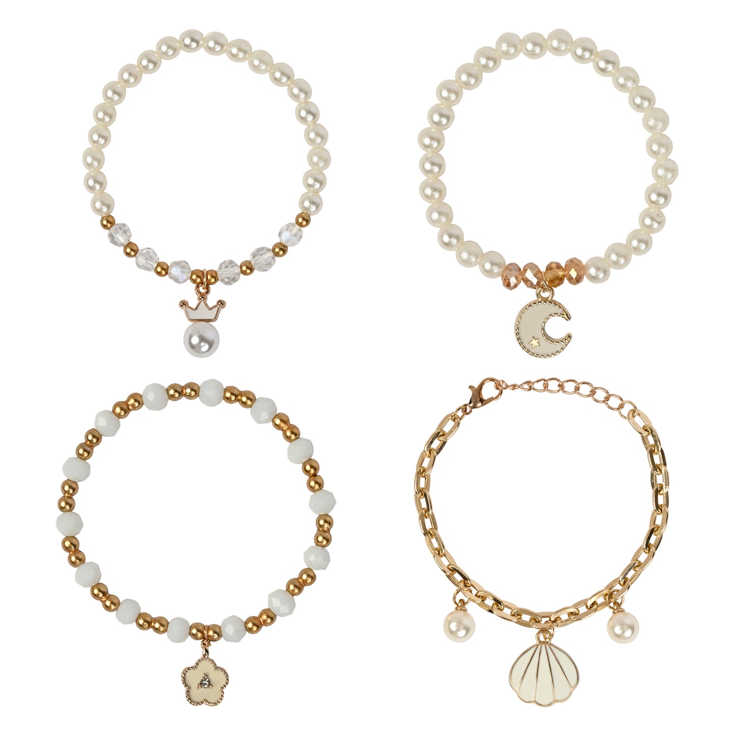 Moon Charm Bracelet Set of 4