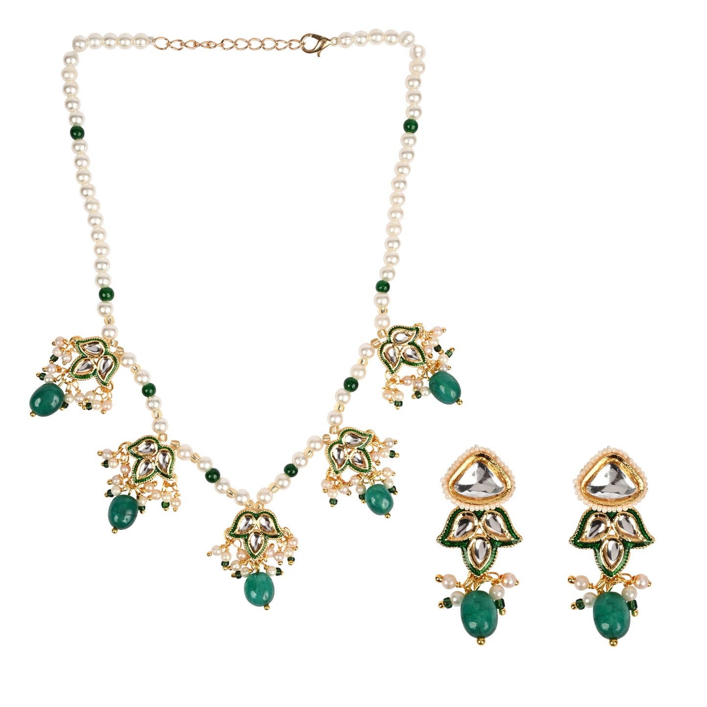 Kundan Lotus Jewellery Set for Girls