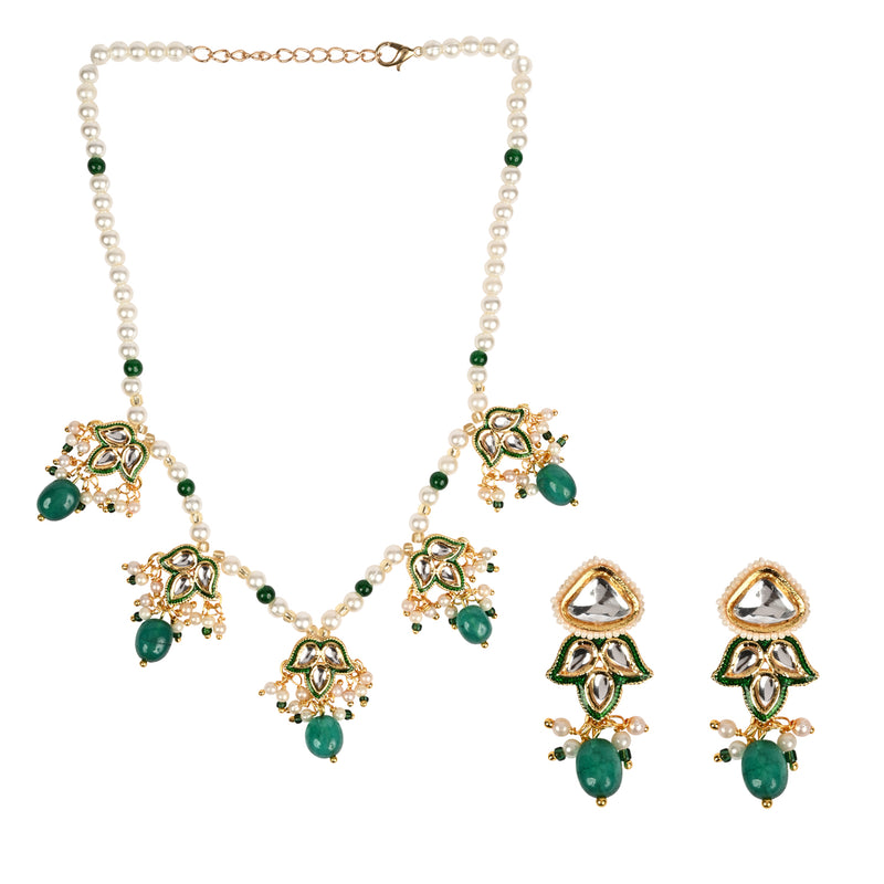 Kundan Lotus Jewellery Set for Girls