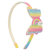 Load image into Gallery viewer, Rainbow Charm Glitter Bow Hair Band
