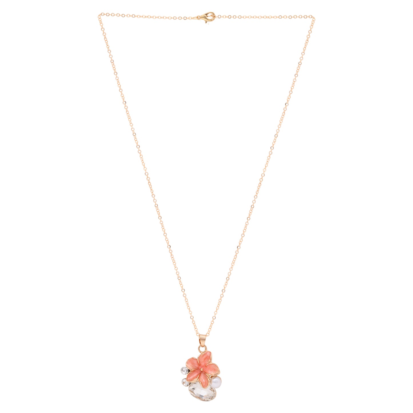 Crystal Teardrop Floral Necklace & Earrings Gift Set for Sister