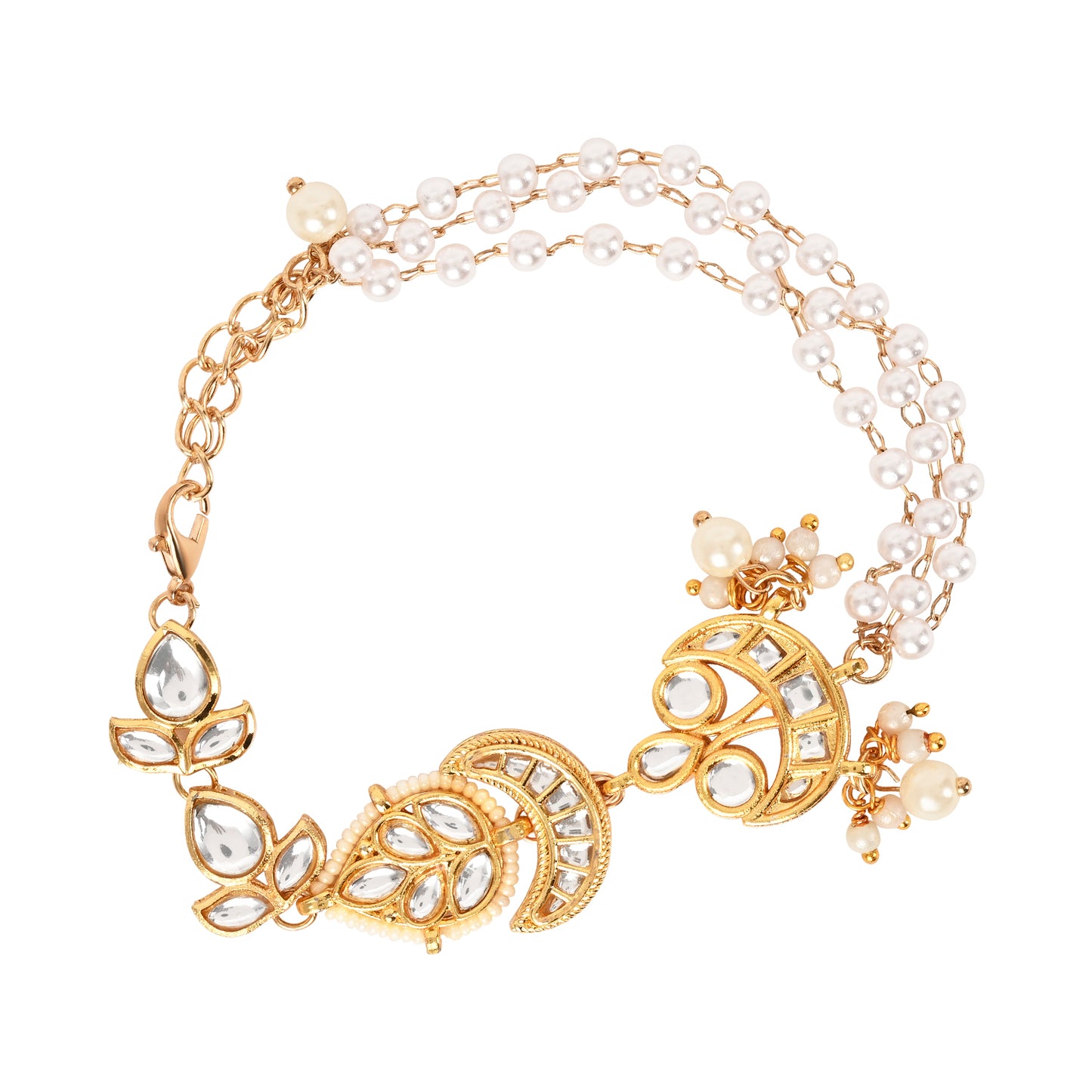 Kundan Bracelet Rakhi Set for Bhai Bhabhi