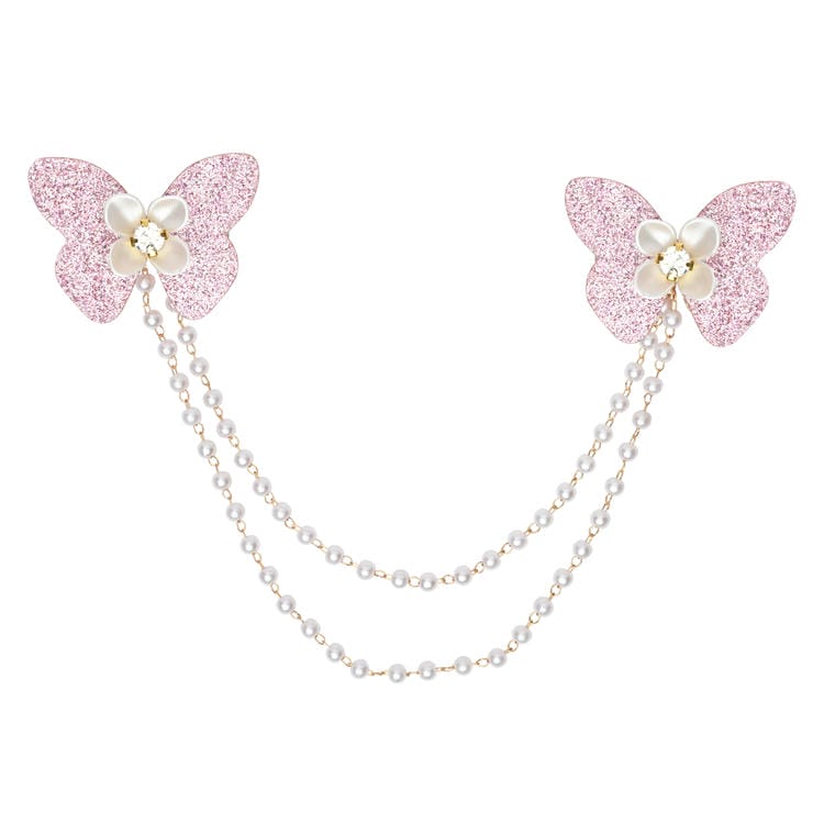 Butterfly Glitter Charm Beaded Hair Clip