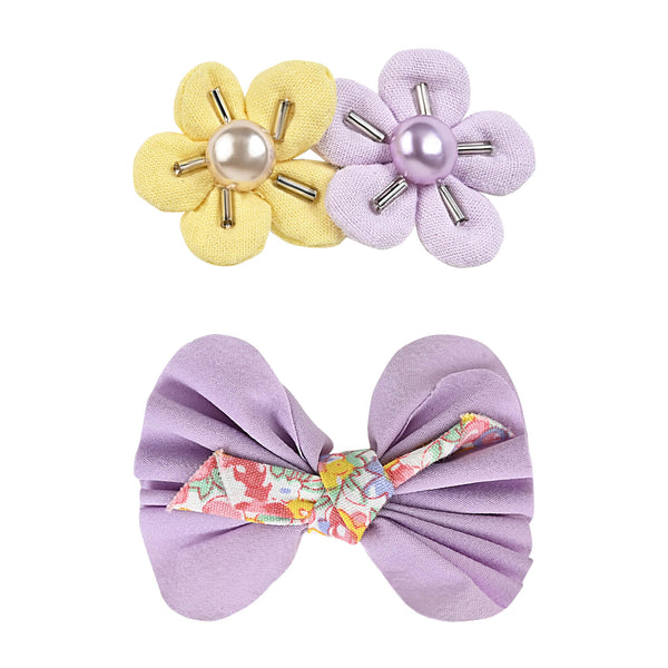 Floral Hair Clips [Set of 2] - Purple