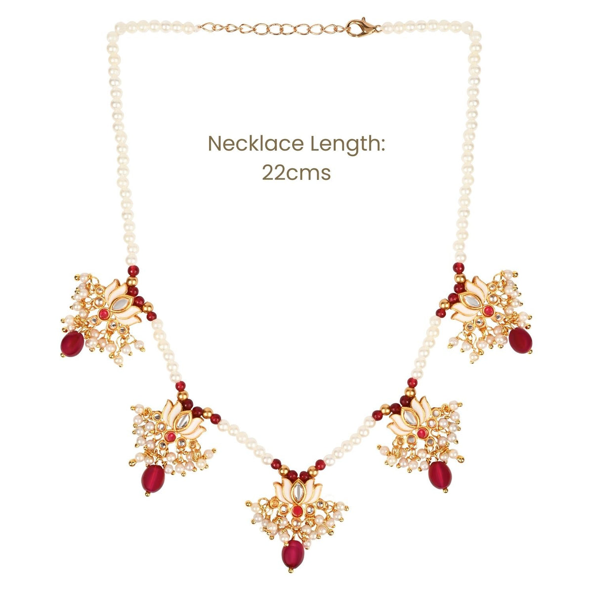 Kundan Lotus Jewellery Set for Girls